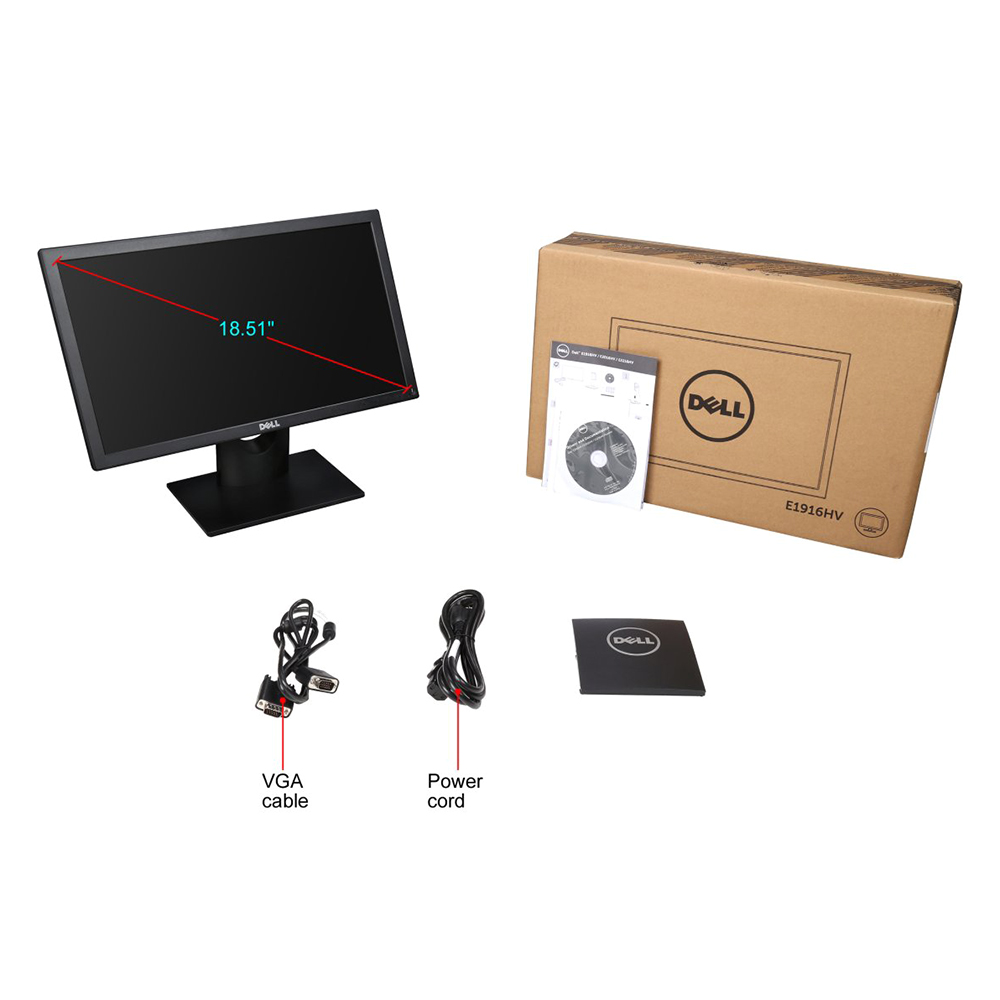 Màn Hình Dell E1916HV 19inch HD 5ms 60Hz TN - Hàng Chính Hãng